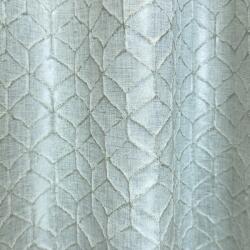 FüggönyFutár Webáruház Zenox - Tört fehér alapon hatszög mintás ezüst fémszálakkal átszőtt jaquard dekor függöny, egyedi méretre, készre varrjuk