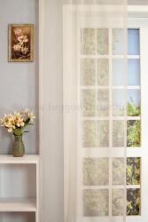 FüggönyFutár Webáruház Nara - Apró pontos krém Jacquard függöny, ólomzsinóros, egyedi méretre, készre varrjuk