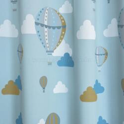 FüggönyFutár Webáruház Balloons - Jégkék színű nyomott mintás gyerekszobai dimout függöny, egyedi méretre, készre varrjuk