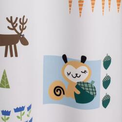 FüggönyFutár Webáruház Kiddy-kétoldalas csíkos-állatmintás gyerekszobai dimout sötétítő függöny, egyedi méretre, készre varrjuk