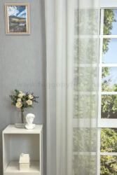 FüggönyFutár Webáruház Fényes világosszürke színű puha szálú félorganza fényáteresztő függöny, egyedi méretre, készre varrjuk