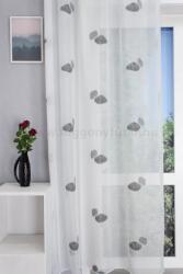 FüggönyFutár Webáruház Fehér, ezüst, szürke színű, kavics mintás tetra sablet függöny , ólomzsinóros, egyedi méretre, készre varrjuk