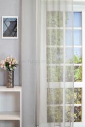 FüggönyFutár Webáruház Nara - Apró pontos szürke Jacquard függöny, ólomzsinóros, egyedi méretre, készre varrjuk