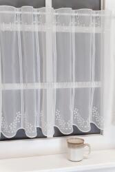 FüggönyFutár Webáruház Ecrü hímzett vitrázs függöny, egyedi méretre, készre varrjuk