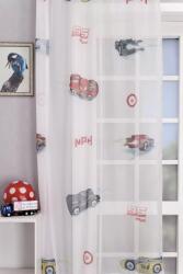 FüggönyFutár Webáruház Versenyautós gyerekszobai voile függöny, egyedi méretre, készre varrjuk