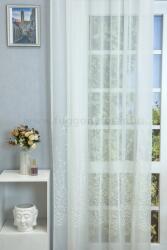 FüggönyFutár Webáruház Fehér színű hímzett ág mintás voile függöny, egyedi méretre, készre varrjuk