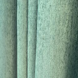 FüggönyFutár Webáruház Neptun - Zöld színű halszálkamintás, puha zsenília dekorfüggöny, egyedi méretre, készre varrjuk