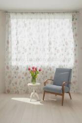 FüggönyFutár Webáruház Blossom - Piros virágmintás voile függöny, egyedi méretre, készre varrjuk - fuggonyfutar - 5 500 Ft