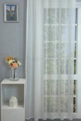 FüggönyFutár Webáruház Neuss - Ecrü színű csillogó fényáteresztő függöny, egyedi méretre, készre varrjuk