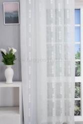 FüggönyFutár Webáruház Fehér alapon kis fehér, szőtt-nyírt négyzetmintás tetrasablet függöny, ólomzsinóros, egyedi méretre, készre varrjuk