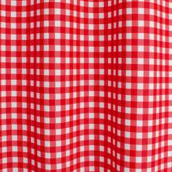 FüggönyFutár Webáruház Piros színű nagykockás dekor anyag, egyedi méretű asztalterítő, egyedi méretre, készre varrjuk
