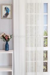 FüggönyFutár Webáruház Mary - Finom szálú, puha, ecrü színű voile függöny, ólomzsinóros, egyedi méretre, készre varrjuk