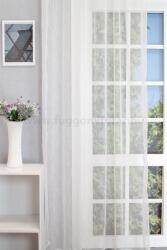 FüggönyFutár Webáruház Fehér színű, vasaláskönnyített fényáteresztő jacquard függöny, szórt mintával, egyedi méretre, készre varrjuk