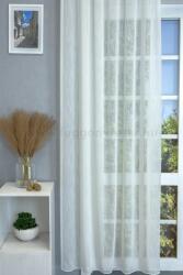 FüggönyFutár Webáruház Tört fehér színű vasaláskönnyített sablé függöny, egyedi méretre, készre varrjuk