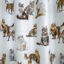 FüggönyFutár Webáruház Macskák - Bársonyos tapintású dekorfüggöny, egyedi méretre, készre varrjuk