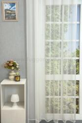 FüggönyFutár Webáruház Fehér színű, vasalás könnyített, puha szálú, fényes félorganza függöny, egyedi méretre, készre varrjuk