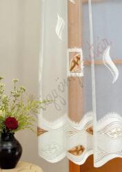 FüggönyFutár Webáruház Tört fehér alapon barna levélmintás jacquard függöny , egyedi méretre, készre varrjuk