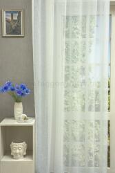 FüggönyFutár Webáruház Gala - Fehér színű nyírt sablet függöny rusztikus szálbeszövésekkel, egyedi méretre, készre varrjuk