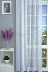 FüggönyFutár Webáruház Fehér színű vasaláskönnyített sablé függöny, egyedi méretre, készre varrjuk