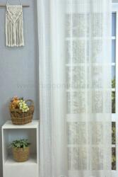 FüggönyFutár Webáruház Espoo - Fehér-ecrü színű rusztikus vastagszálú struktúr függöny, egyedi méretre, készre varrjuk