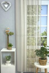 FüggönyFutár Webáruház Kathrin - Tejeskávé színű szórt mintás természetes len tartalmú sablé függöny, egyedi méretre, készre varrjuk