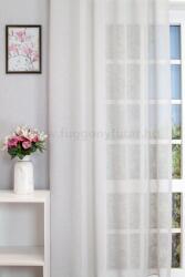 FüggönyFutár Webáruház Lyon - szürke színű, rusztikus, vasaláskönnyített fényáteresztő tetrasablé függöny, szórt mintával, egyedi méretre, készre varrjuk