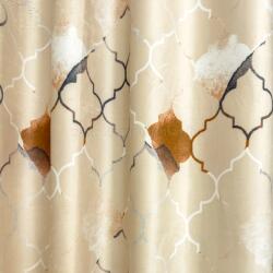 FüggönyFutár Webáruház Kiremit - Bézs színű nyomott mintás bársony dekor, egyedi méretre, készre varrjuk