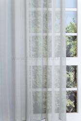 FüggönyFutár Webáruház Szürke színű, batiszt jellegű, tetra sablet fényáteresztő függöny, ólomzsinóros, egyedi méretre, készre varrjuk