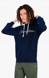 Champion Hoodie Small Script Logo Navy Tengerészkék Kapucnis Pulóver