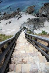 agmART Fotótapéta Kilátás Lépcsők Tenger Óceán Sziklák 360x240 (Fototapety agmART)