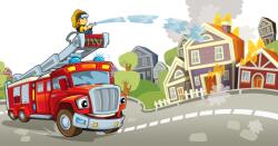 agmART Fotótapéta Tűzoltóság Tűzoltóautók (Fototapety agmART)