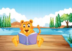 agmART Fotótapéta Gyerek Maci A Víz Felett Könyvek Dimenzió (Fototapety agmART)