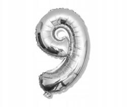 Martom Ezüst színű 9-es számjegy alakú fólia lufi Top Gift