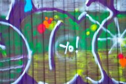 agmART Fotótapéta Graffiti Fal Felirat Lila 200x130 (Fototapety agmART)