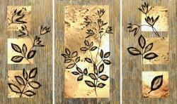 agmART Fotótapéta Triptyk Arany Virágok Kép 200x130 (Fototapety agmART)