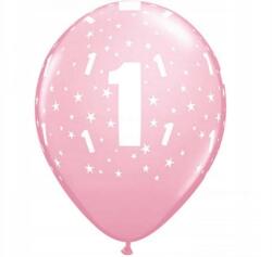 Qualatex Rózsaszín 1 Pastel léggömb, lufi 6 db-os 11 inch (28 cm)
