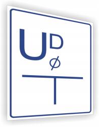  Tájékoztató tábla a vezetékek csatlakoztatásához a vízelvezető állomástól 20x15 (Tabliczka piktogram)