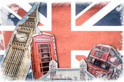 agmART Fotótapéta Nagy-britannia London Big Ben Zászló (Fototapety agmART)