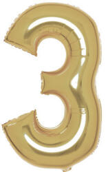 Amscan Arany White Gold 3-as szám fólia lufi 87 cm