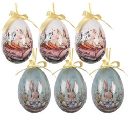 Clayre & Eef Set 6 oua decorative Paste Happy Ø 7x10 cm (66458)