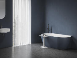 RAVAK Freedom Wall II Tec 170x87, akrilkád, Deepsea Blue/fehér, fehér/fekete/króm lefolyó - csempebolt