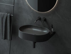 RAVAK Yard 60 kerámiamosdó matt fekete, túlfolyó furat nélkül - csempebolt