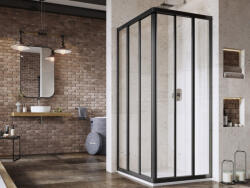 RAVAK Supernova ASRV3-90 zuhanykabin-198 fekete+transparent - csempebolt