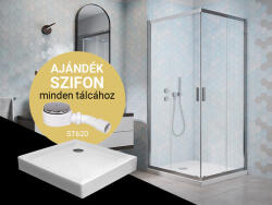 Méta Hungary Kft Comfort szögletes zuhanykabin standard 90x90 + zuhanytálca + szifon (COMFORT-NERO-STANDARD-KROM)