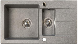 Marmorin Isao 1 medencés, szögletes mosogató gyümölcsmosóval és csepegtetővel - grey színben (470513003) (470513003)