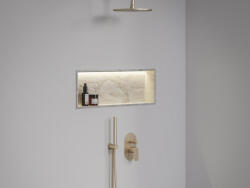 RAVAK Eleganta falba süllyesztet csaptelep, automatikus, kétutas, belső egységgel EL 061.60RGB. O2, Rose Gold Brushed - csempebolt