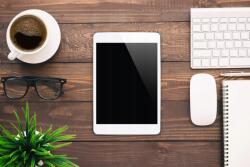 agmART Fotótapéta konyhába Deszkák Tablet Billentyűzet Kávé (Fototapety agmART)