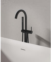 RAVAK Padlón álló kádcsaptelep FM 082.20BLM. RB07A, matt fekete (R-box nélkül) - csempebolt