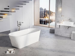 RAVAK Akrilkád SOLO 1780x800 fehér/FEKETE szabadonálló, fekete lefolyóval