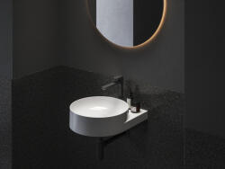 RAVAK Eleganta álló mosdócsaptelep BeCool 220 mm leeresztő nélkül EL 014.21BLM, Black Matt - csempebolt